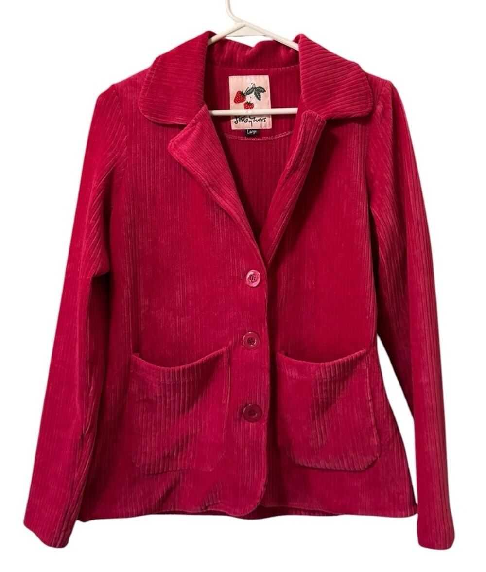 Lesley Evers Women Size Large Button Down Sweater Jacket Pockets Ribbed Teacher